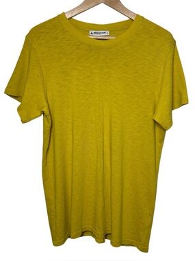 American Giant Mens T-Shirt Crew Tee Large Yellow Supima Cotton Classic Made USA